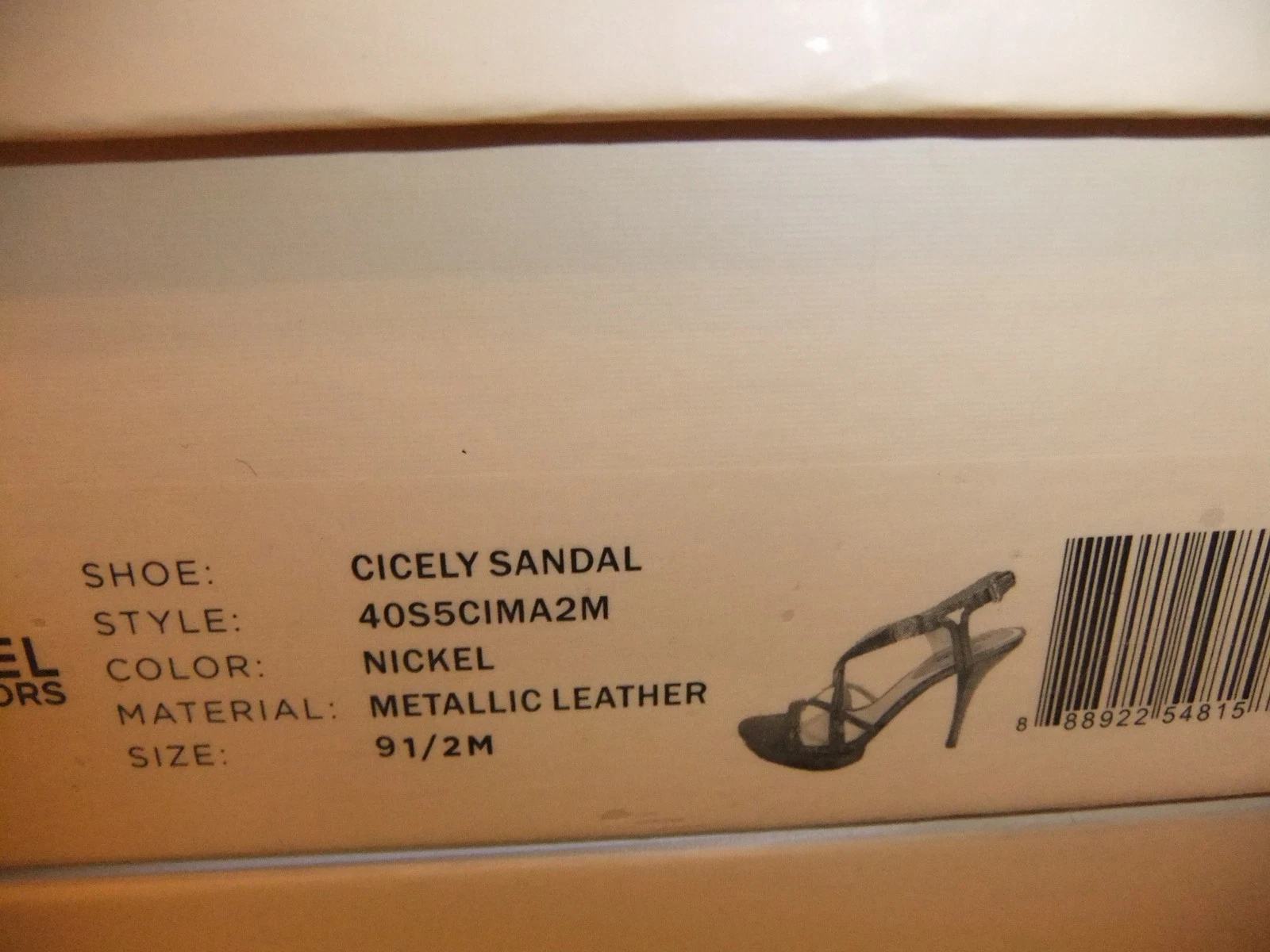 Sandalo elegante MICHAEL KORS Cicely grigio pelle nichel tacco taglia 9 5 nuovo con scatola $ 165