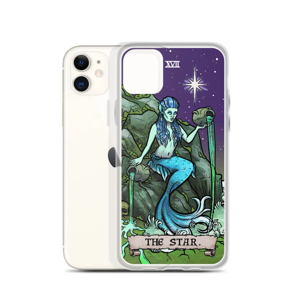 Funda Teléfono Tarjeta Tarot La Estrella para Apple iPhone Sirena Niña Espeluznante Gótica Mujeres Foto 2 de 3