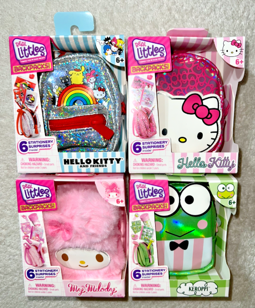 激レア　レトロHello Kitty ケータイミニリップグロス 2個セット REAL LITTLES HELLO KITTY MINI BACKPACK SET OF 4 **NEW** | eBay