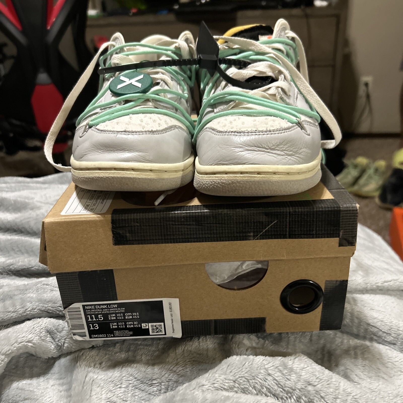 OFF WHITE X NIKE Taglia 11 5 Nike bianco sporco x lotto basso schiacciato 04 di 50