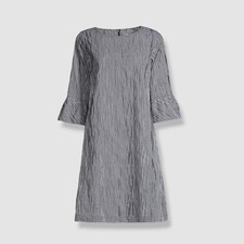 $340 Caroline Rose Women's Black Crinkle Gingham Dress Plus Size 1X