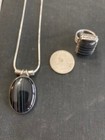 Elegant Scottish Agate Artisan Sterling Necklace with Ring From Film Collection — photo 4