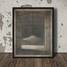 Vintage UFO LOCKHEED Wall Art, Aerospace UAP Disclosure Decor, Area 51 Poster