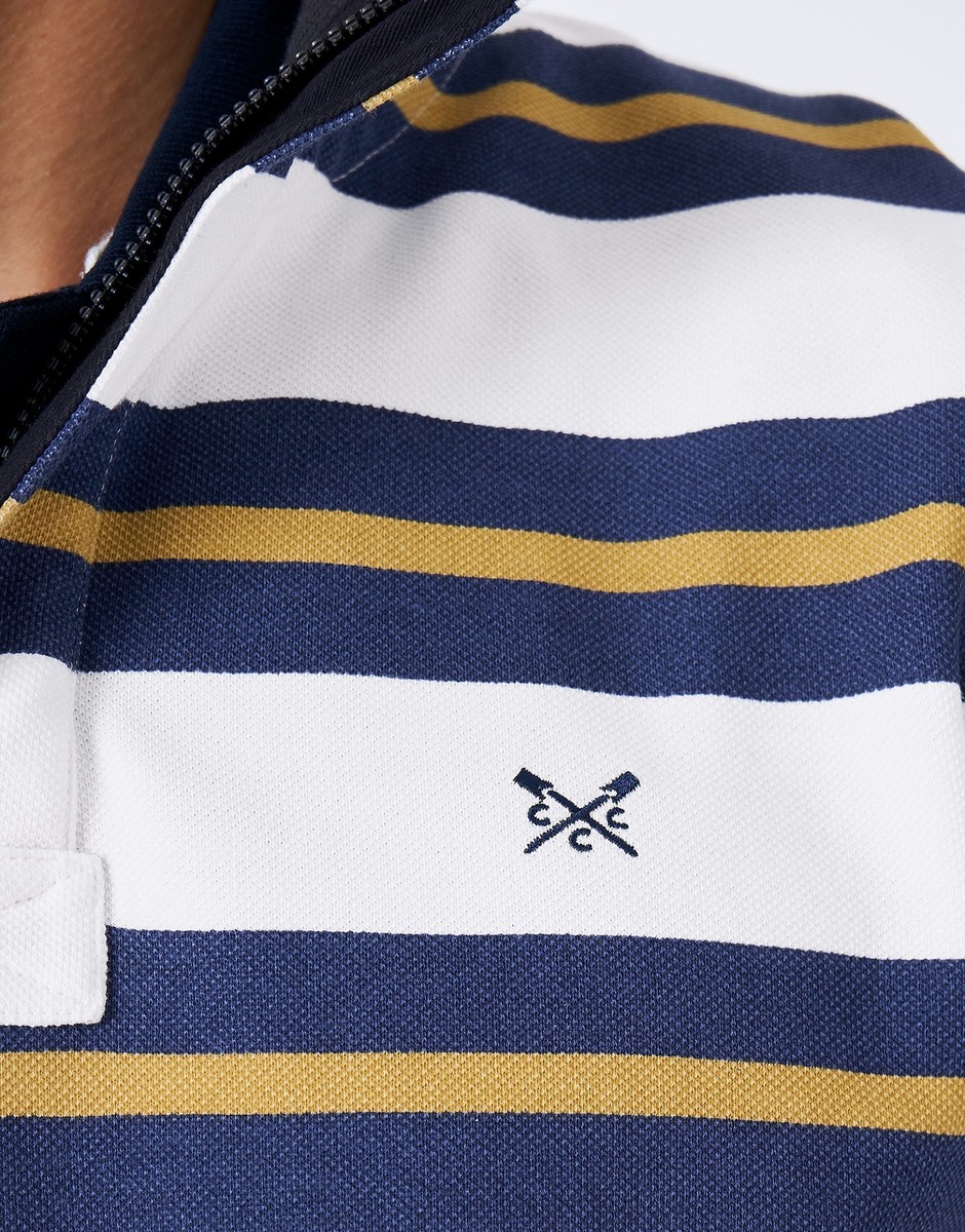 Sweat-shirt Rayé Crew Clothing Padstow, Boutons 1/4, UK 14, Coton - Occasion