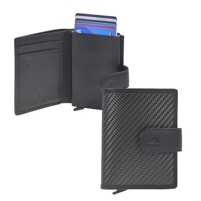 Greenburry Kartenbörse Minibörse CardSlider XL mit Münzfach Carbon Nappa