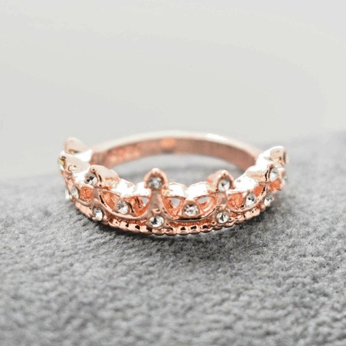 Crown Princess Rings Silver Plated Women Girl Ring Band Fashion Engagement Party - Picture 9 of 38