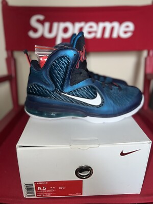 Nike Lebron 9 IX Swingman Size 9.5 Blue Red King James Basketball