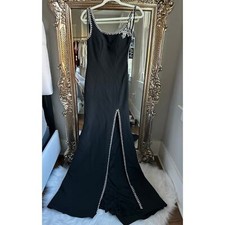 Jovani 09116 Bejeweled Backless Gown in BLACK NEW NWT