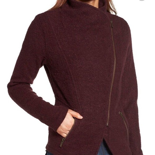 Asymmetrical Knit Moto Jacket 