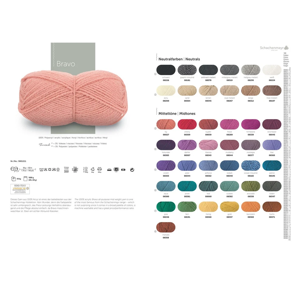 BRAVO von Schachenmayr - HIMMEL DENIM (08352) - 50 g / ca. 133 m Wolle - Bild 3 von 4