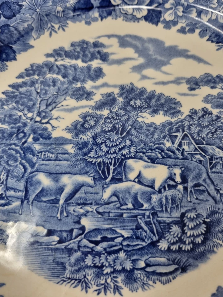 Adams English Scenic Blue pattern Plate 26cm - Image 3 of 4