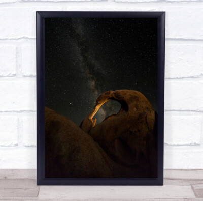 Milchstraße Sterne Himmel Nachtbogen Felsen Mobius Alabama Hügel Wandkunstdruck