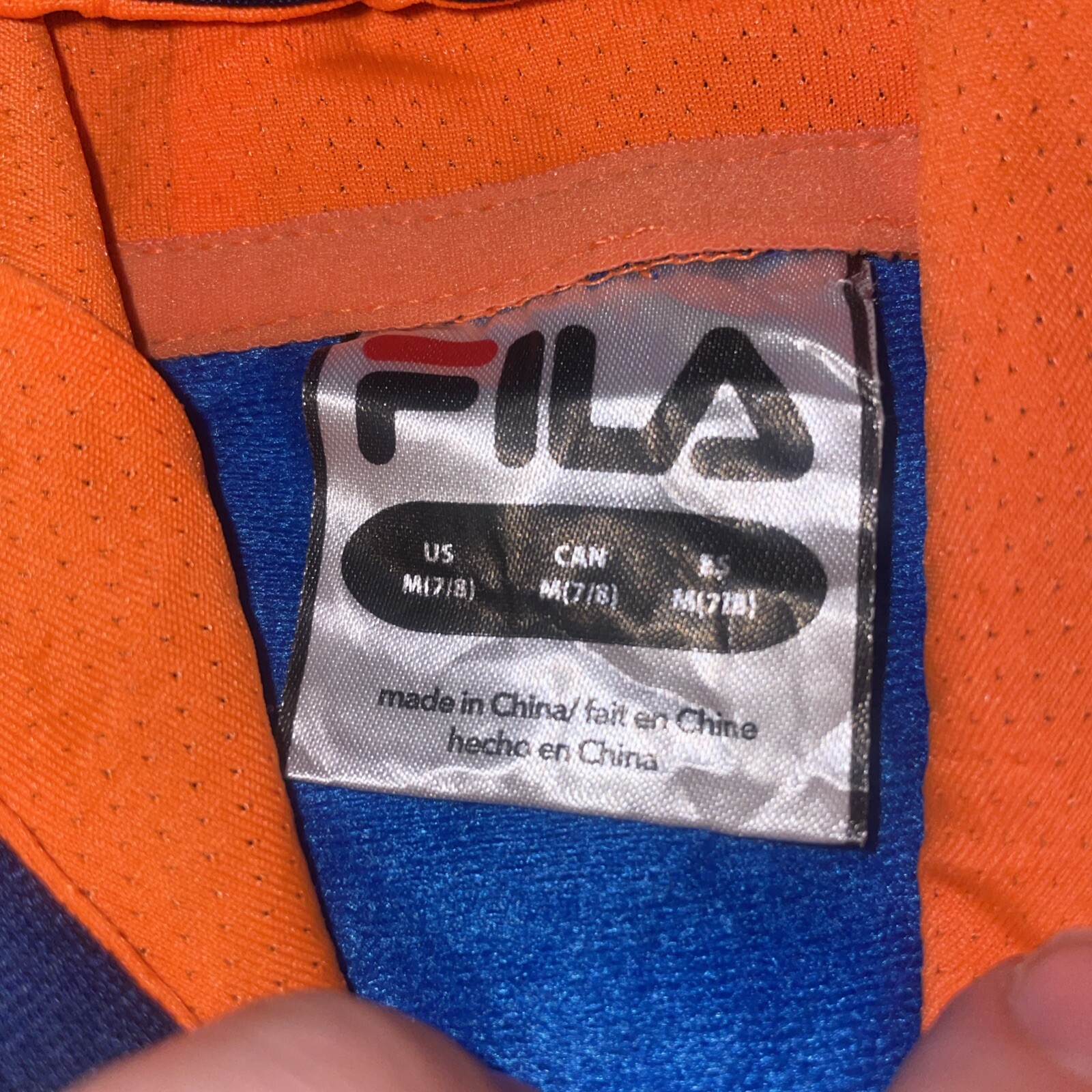 Felpa con cappuccio Fila bambino età 7 8 anni accenti blu e arancione