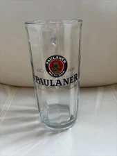 Paulaner Munchen Tankard Glass Beer Mug Germany 0.5 Liter 7.25" Tall