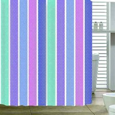 This Colorful Stripe 3D Shower Curtain Waterproof Fabric Bathroom Decoration