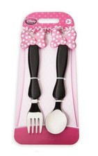 New Disney Store Minnie Mouse FORK SPOON Flatware Set Pink Bow