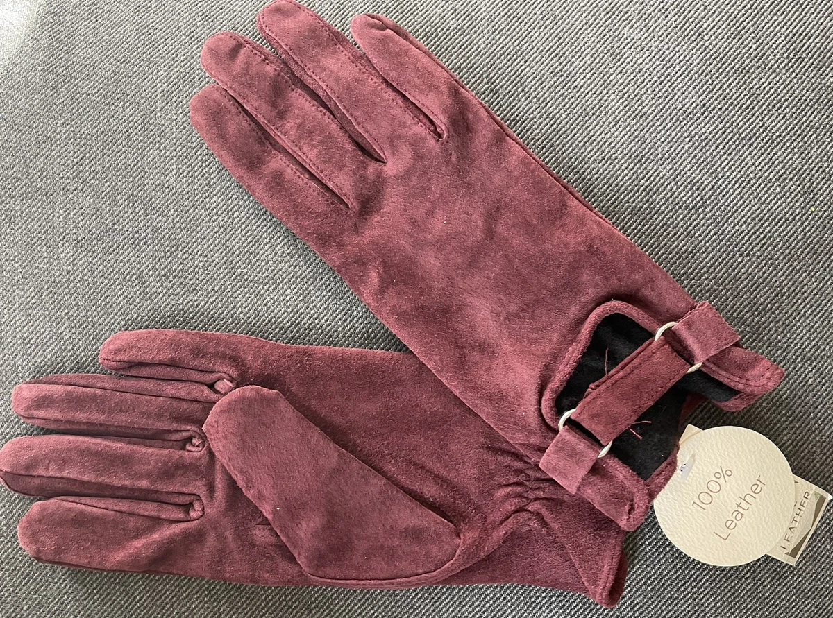 Ladies on sale burgundy gloves