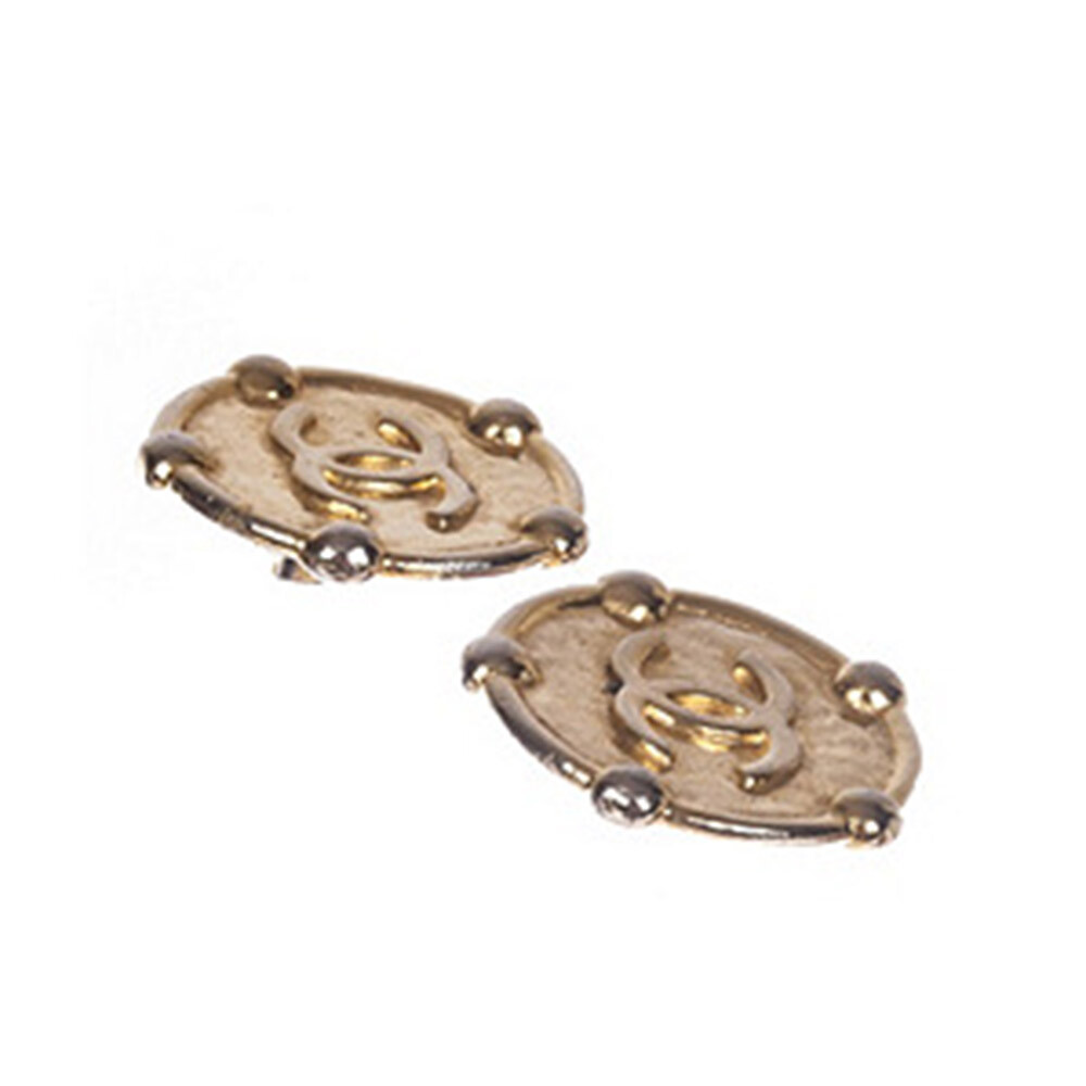 Chanel Monogram Button Earrings - image 3