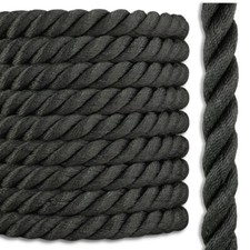 Black Polyester Combo Rope Outdoor Decorative Handrail Fence Utility Battle Rope