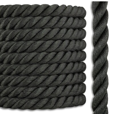 #ad Black Polyester Combo Rope outdoor decorative Handrail fence Utility Battle rope $2376.99