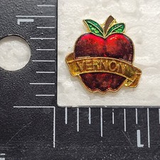 VERNON APPLE HAT LAPEL PIN PIN BACK USED II3505