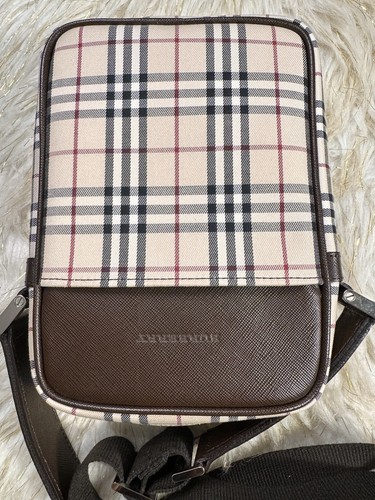 Authentic Burberry Plaid Sling Bag Cross bag Shoulder Bag Brown Small - Picture 9 of 24