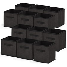 Cube Storage Bins - Collapsible Cloth Cubby Baskets, Foldable Storage Organizers