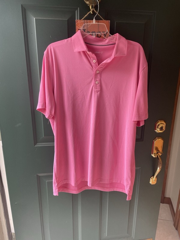 Johnnie-O Polo Shirt Mens Large Short Sleeve Pink Golf Local Club Logo