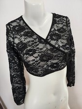 Girls Crop Dance Top Black Size 14 Iefiel