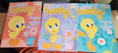 Looney Tunes Jumbo Coloring & Activity Book Tweety Lot Of 3 BRAND NEW 372 PAGES - Foto 1 di 5