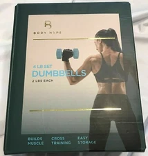 Body Hype 4 LB DUMBBELL SET (Pair of 2-Pound) Hand Weights Home Gym Yoga * NEW *