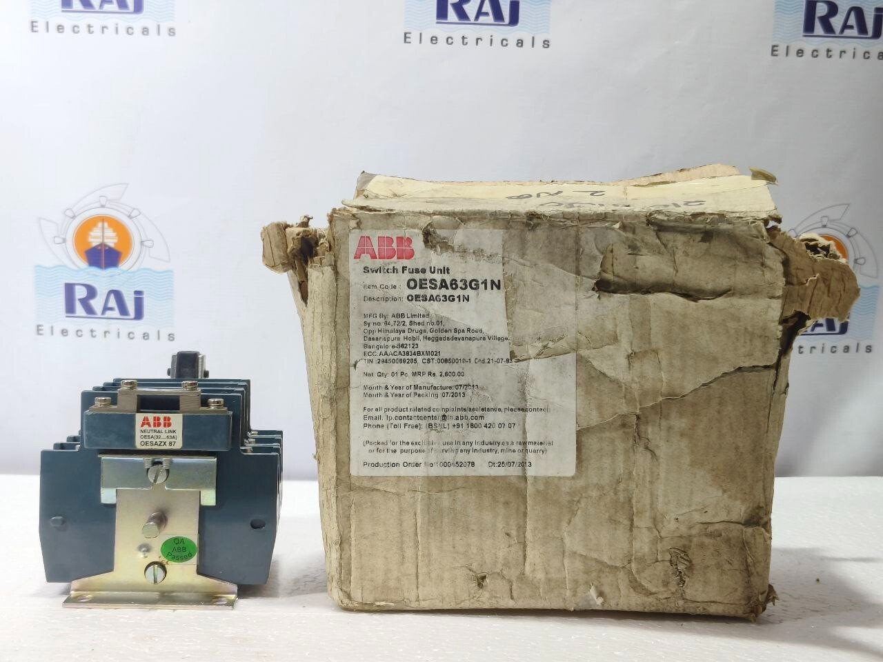 ABB OESA63G1 63AMAP 3-POLE SWITCH FUSE UNIT (FREE & FAST SHIP BY FEDEX/DHL)