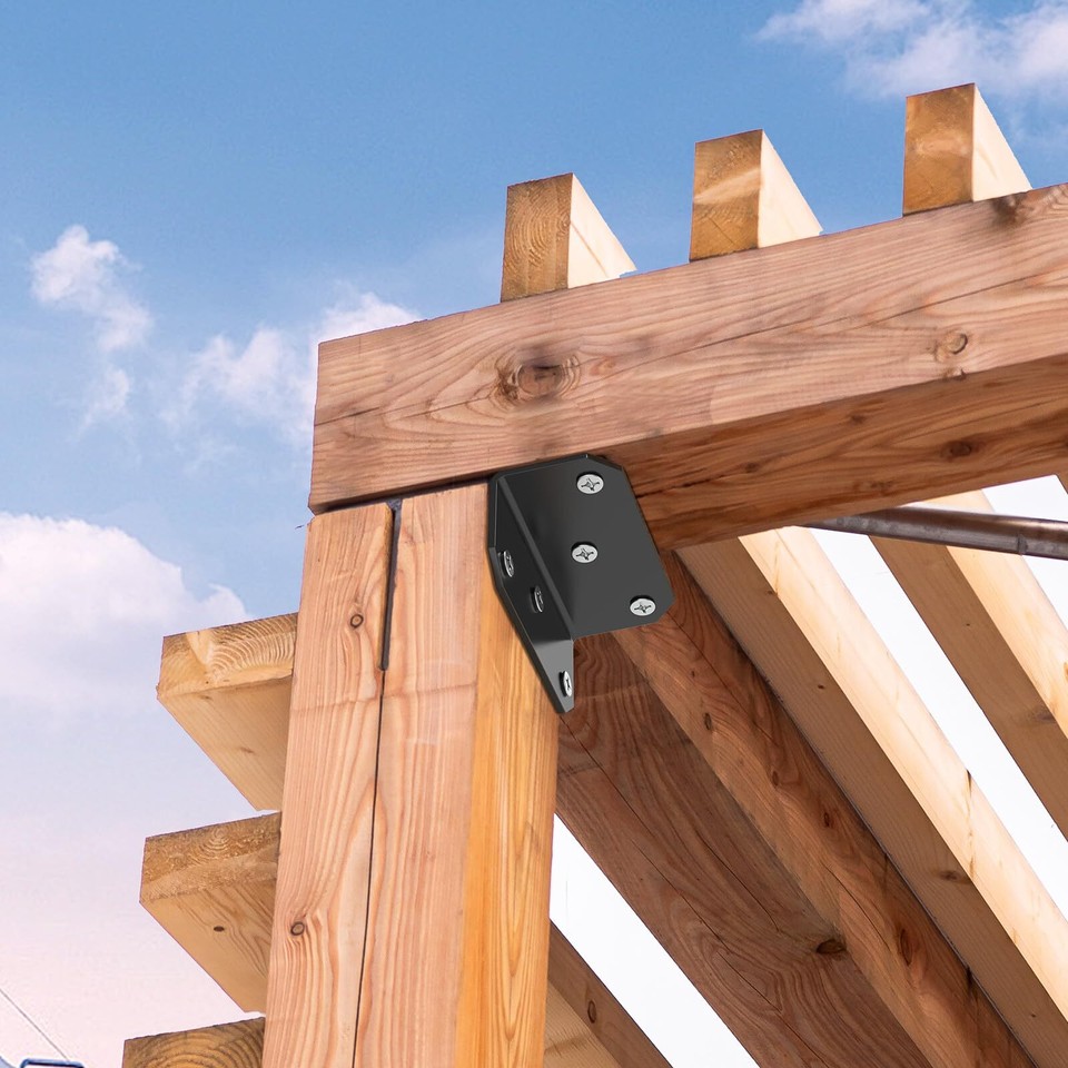 2x4" Galvanized Corner Brace, 90 Degree Angle Iron Brackets with Holes