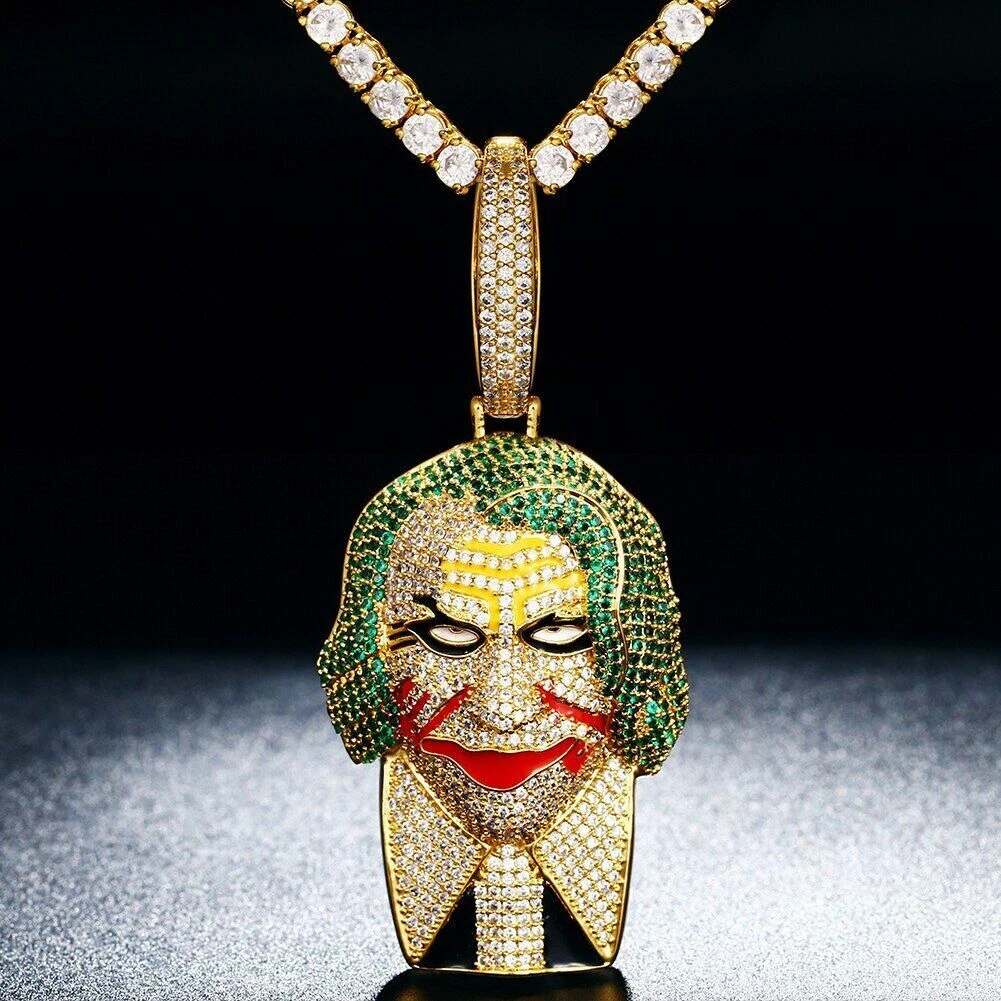 Iced out joker best sale pendant