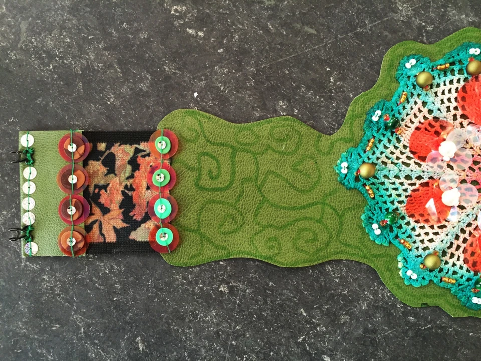 Cinturón Grande Mujer Vestido Corsé Vintage Imitación Cuero Bordado Lentejuelas Flor Foto 4 de 4