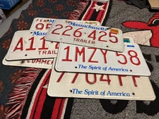 Massachusetts license plate with RANDOM Number LETTER ( Sold As Is )
