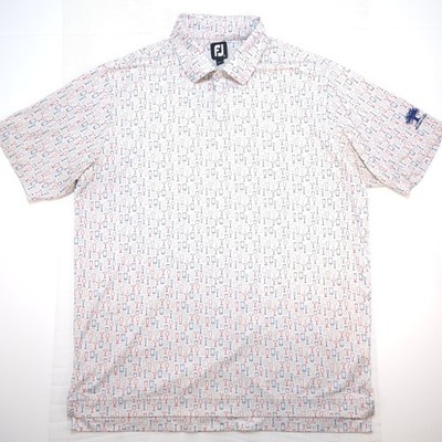 Footjoy Golf Poloshirt Herren Größe XL Weiß Kurzarm Mission Hills Golf Polo
