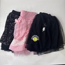 Lot of 3 Pull On girls Skirts black and pink 8-10Y