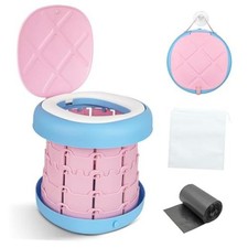 Portable Toilet Camping Foldable Potty for Toddler Adults Kids Pink Blue