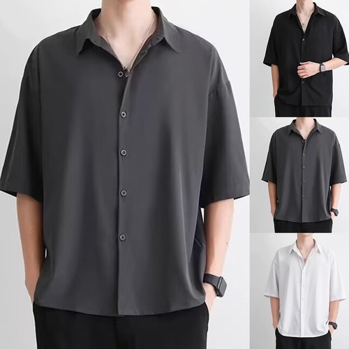 Chemise Homme En Soie Métallisée Crème De Soie - Neuf Avec Étiquette - Style Grec Avec Emblème Aigle - Taille M