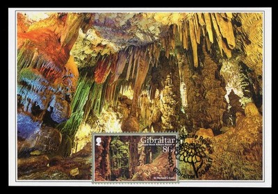 GIBRALTAR 2017 Maximum Card - Upper Rock Nature Reserve St Michael's Cave cueva