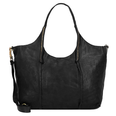 Campomaggi Antonia Black Leather Shopping Bag With Rivets C042170ND