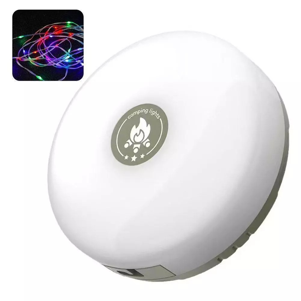 Cadena de luces LED portátiles para camping linterna impermeable USB recargable magnética