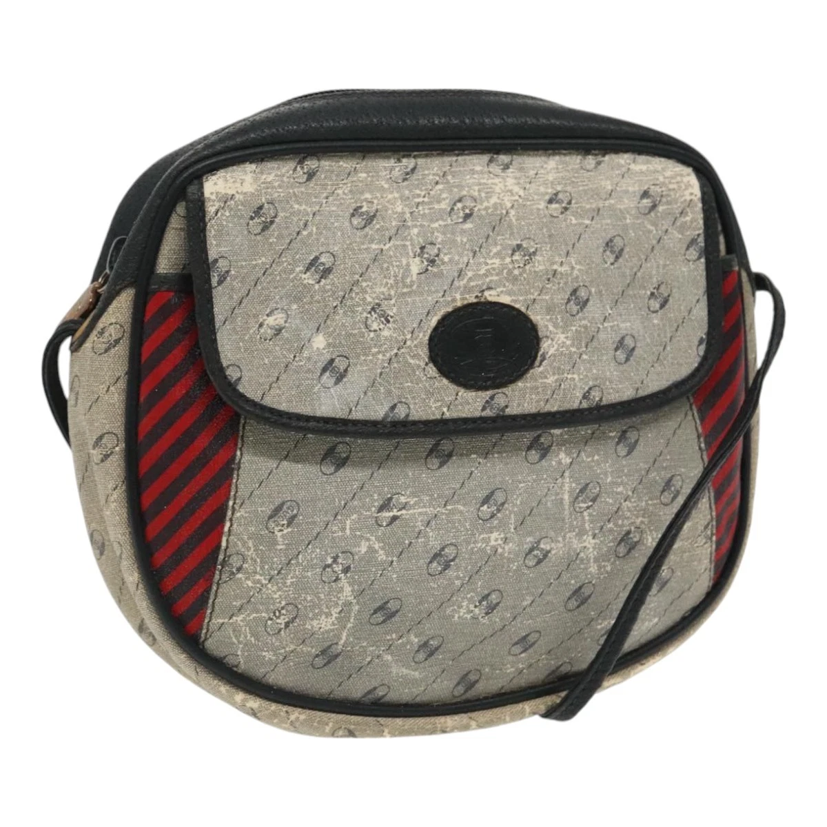 GUCCI Borsa a tracolla rivestita in tela oro navy Auth ar12677