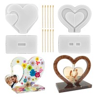 2 Set Herzform 3D-Fotorahmen Epoxidharzformen Diy Personalisierter Bilderra4270