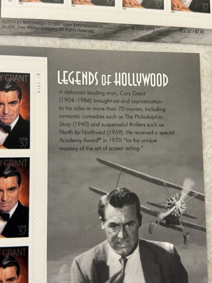 First Day Cover FDC Stamp # 3692 Cary Grant Sheet 2002 Legends Hollywood - Image 4 of 4