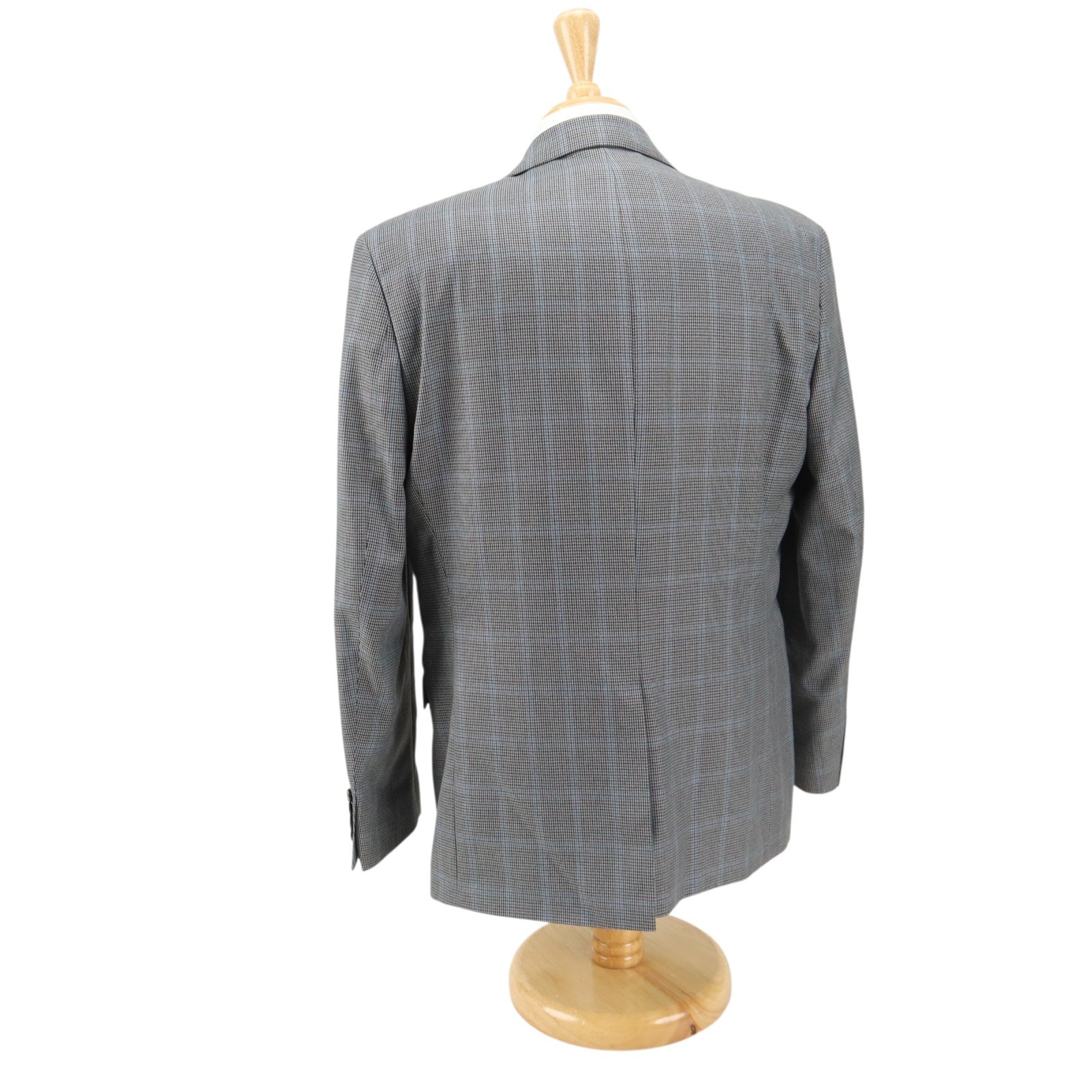 Chaps Medium Gray Houndstooth Blue Overcheck Poly… - image 4