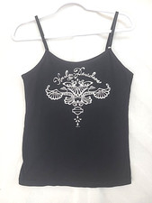 Vtg Harley Davidson Camisole Tank Top L Spaghetti Strap Shelf Bra Made in USA