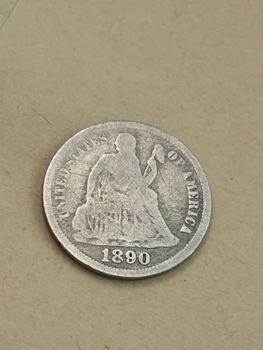 New Listing1890 Seated Liberty Dime 10c Silver Ten Cents Coin  VG Details
