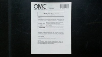 OMC Modular Wiring System Key Switch Kit Install 173329 1995 Outboard Marine